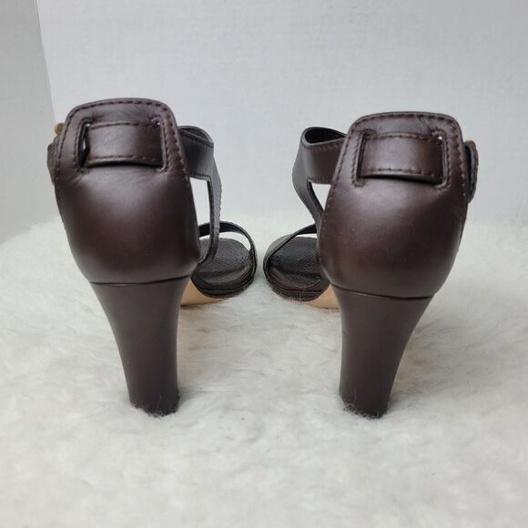 Gucci Lifford Womens Heel Sandals Size 9 Open Toe Bamboo Buckle 338713 - Picture 4 of 8